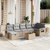 vidaXL Set Divano da Giardino 8 pz con Cuscini Beige Misto Polyrattan