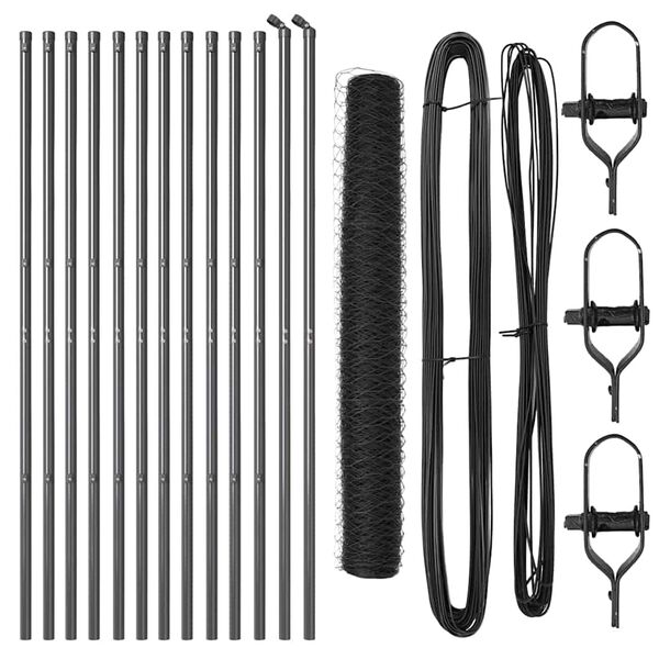 vidaXL Palo della recinzione Grigio 25 x 1,2 m (rete da 36 mm) Acciaio