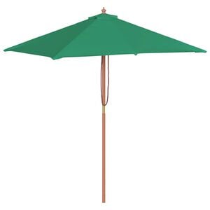 vidaXL Ombrellone da Esterni con Palo in Legno 150x200 cm Verde