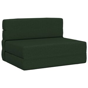 vidaXL Divano Letto Pieghevole Verde Scuro 70 x 72 x 60 cm Tessuto