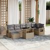 vidaXL Set Divano da Giardino 8 pz con Cuscini Beige in Polyrattan