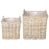 vidaXL Cestino per Piante con archiviazione 2 pcs Grigio Rattan Lacak