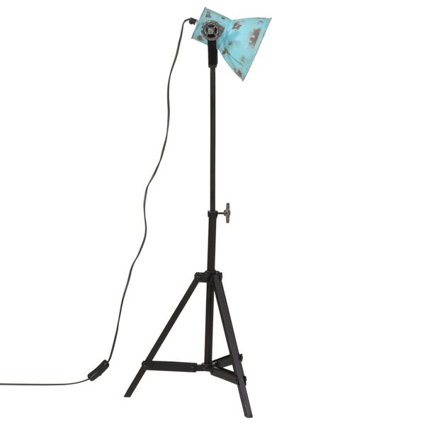 vidaXL Lampada da Terra 25 W Blu Anticato 35x35x65/95 cm E27