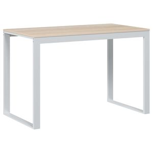 vidaXL Scrivania Computer Bianca e Rovere 110x60x73 Legno Multistrato