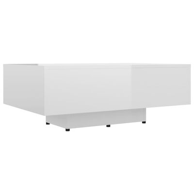 vidaXL Tavolino da Salotto Bianco Lucido 85x55x31 cm Legno Multistrato