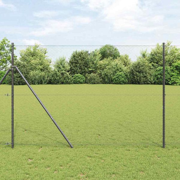 vidaXL Recinzione Esagonale Grigio 1.6 x 10 m Acciaio