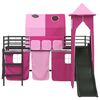 vidaXL Struttura del letto loft per bambini Nero e rosa 79,5 x 200 cm