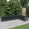 vidaXL Set Divani da Giardino 7 pz con Cuscini Polyrattan Grigio Scuro