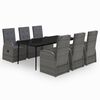 vidaXL Set da Pranzo da Giardino 7 pz con Cuscini Grigio