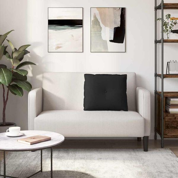 vidaXL Cuscino per Schiena Nero 60 x 50 cm Tessuto in Microfibra