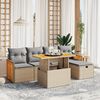 vidaXL Set Divano da Giardino 6 pz con Cuscini Beige in Polyrattan