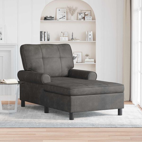 vidaXL Chaise Lounge con cuscino Nero 91 x 157 x 91 cm Pelle Sintetica