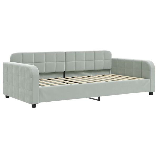 vidaXL Letto da Giorno Grigio Chiaro 100x200 cm in Velluto