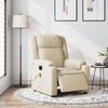 vidaXL Poltrona Reclinabile Massaggiante Elettrica Crema in Tessuto