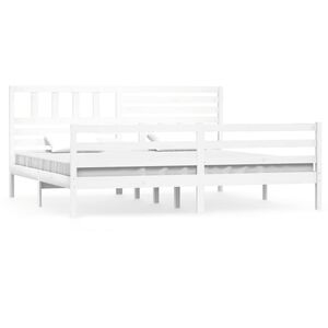 vidaXL Giroletto Bianco in Legno Massello 200x200 cm