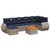 vidaXL Set Divani da Giardino 8 pz con Cuscini Grigio in Polyrattan