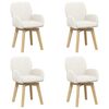 vidaXL Sedie da pranzo girevoli 4 pcs Boucl&eacute; Crema 54 x 58 x 87 cm