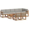 vidaXL Set di divani da esterno 9 pcs Grigio Naturale e Chiaro