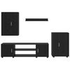 vidaXL Set mobile TV 4 pcs Rovere Nero Legno multistrato