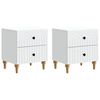 vidaXL Armadio da Notte con cassetto 2 pcs Bianco 43 x 34,5 x 48 cm