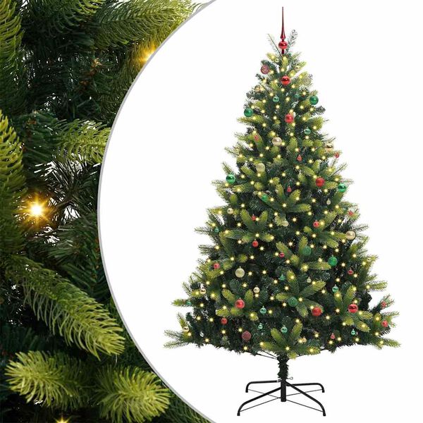 vidaXL Albero di Natale Artificiale a Cerniera con 300 LED 240 cm