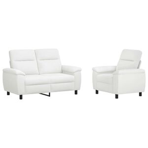 vidaXL Set di divani 2 pcs Bianco Tessuto