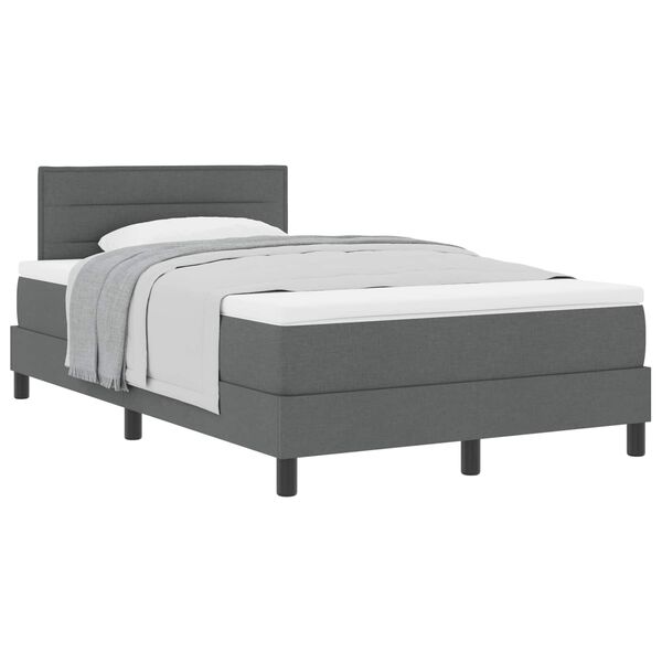 vidaXL Letto a molle con materasso Grigio scuro 120 x 190 cm Tessuto