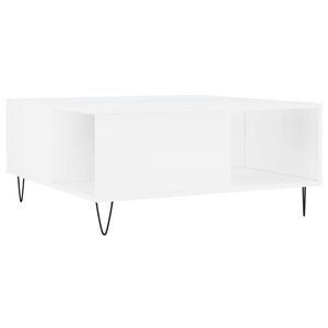 vidaXL Tavolino da Salotto Bianco 80x80x36,5 cm in Legno Multistrato