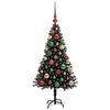 vidaXL Albero di Natale con 150 LED con supporto Nero 120 cm PVC