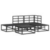 vidaXL Set Divano da Giardino con cuscino 5 pcs Nero Alluminio
