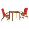 vidaXL Set da pranzo da giardino 3 pezzi Naturale