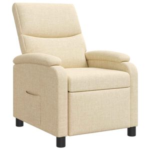 vidaXL Poltrona reclinabile Crema Tessuto