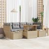 vidaXL Set Divano da Giardino 7 pcs Beige Poly Rattan