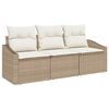 vidaXL Set Divano da Giardino 3 pz Beige e Bianco polyrattan