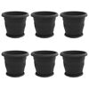 vidaXL Vasi per Piante 6 pcs Nero &Oslash; 30 x 25 cm Plastica