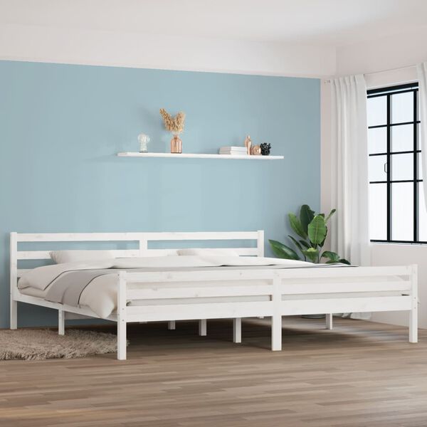 vidaXL Giroletto Bianco in Legno Massello 200x200 cm