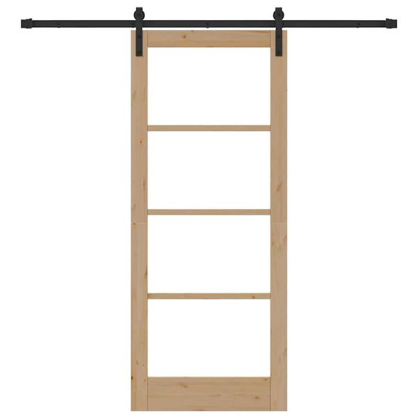 vidaXL Porta scorrevole ORKDAL Naturale e Nero 83 x 202 cm