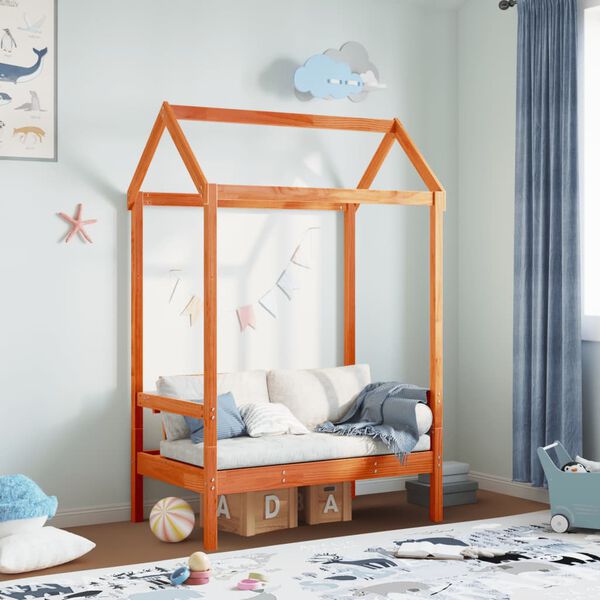 vidaXL Panca con Tetto Marrone Cera 117,5x70x176,5 cm in Legno di Pino