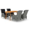 vidaXL Set Mobili da Pranzo per Giardino 5 pz Grigio Chiaro