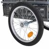 vidaXL Rimorchio da Bici con Trasportino Pieghevole 50 L Grigio 150 kg