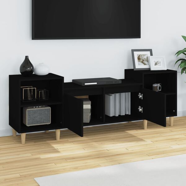 vidaXL Mobile Porta TV Nero 160x35x55 cm in Legno Multistrato