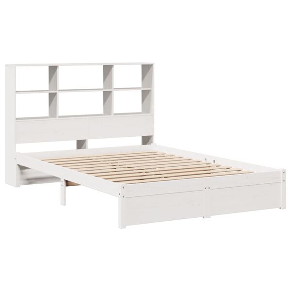 vidaXL Letto Libreria senza Materasso Bianco 140x200 cm Legno di Pino