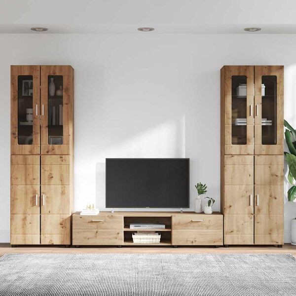 vidaXL Set mobile TV FLORIN Rovere artigianale Legno multistrato