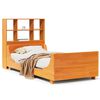 vidaXL Letto Libreria senza Materasso Marrone Cera 75x190 cm Legno