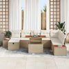 vidaXL Set Divano da Giardino con cuscino 9 pcs Beige polyrattan