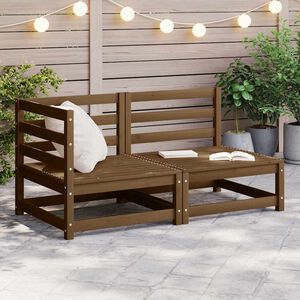 vidaXL Set Divani da Giardino 2 pz Ambra in Legno Massello di Pino