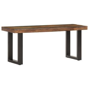 vidaXL Panca 110 cm in Legno Massello di Recupero e Acciaio