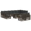 vidaXL Set Divano da Giardino 13 pz Grigio e Grigio Scuro polyrattan