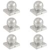 vidaXL Tappi Pali 6 pz Estremit&agrave; a Globo in Metallo Zincato 101x101 mm