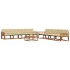 vidaXL Set di divani da esterno con cuscino 9 pcs Naturale e Beige